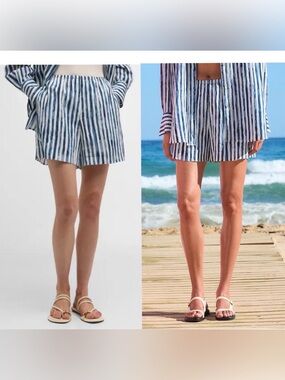 Vince Blue and White Striped Women’s Shorts